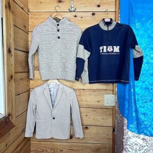Linen Cotton Wool Boys Preppy Lot Size 8 9 Beige Navy Gap Kids H&M Kidz Only